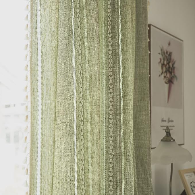 Sutuo Home Boho Curtains for Bedroom Living Room 108 Inches Long, Light - Image 3