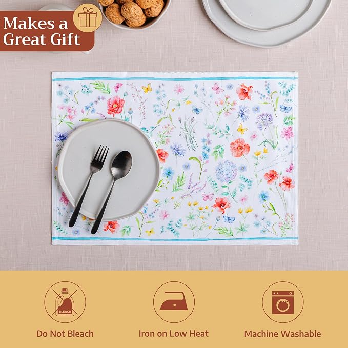 Maison d' Hermine Placemats Set of 4 Reusable 100% Cotton | Cloth Place Mats - Image 5
