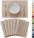 Demetex Placemats Set of 6 Heat Resistant Dining Table Mats Linen Cloth by DEMETEX