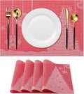 Placemats Set of 4 Washable Indoor | Outdoor Vinyl Place Mats by CADONO