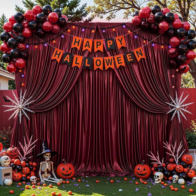 10x10 ft Burgundy Glitter Backdrop Curtain - Image 7