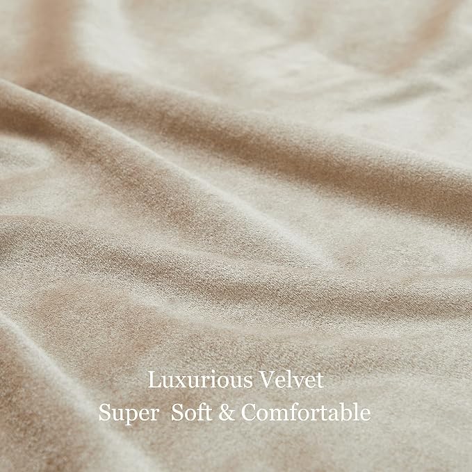 Velvet Champagne Grommet Blackout Curtains 84 inch Length - Image 7