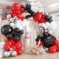 412Pcs Red Black and White Balloon Garland Arch Kit, 18 12 10 5 Inch Different by PAXILE