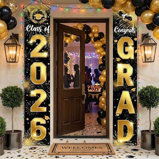 2026 Graduation Decorations Door Porch Banner, Graduation Party Decorations by ChunRunEnjoyyourwarmlife