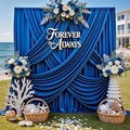 50ft x 12ft Wrinkle Free Royal Blue Backdrop Curtains by CO-AVE