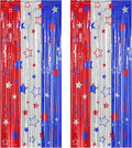 ZATAYE 2 Pack Red Silver Blue Foil Curtain Streamer Decorations | Red Silver by ZATAYE