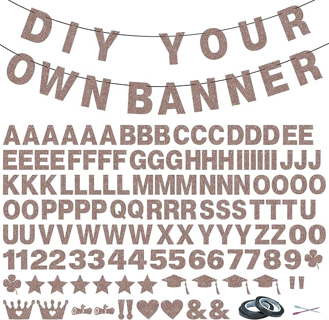 131 PCS Custom Banner 5" DIY Party Letter Banners Personalized Decor | Coffee by Unknown