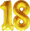 Jonhamwelbor 40 Inch Laser Gold Number 18 Balloon Foil Mylar Giant Balloon by Jonhamwelbor