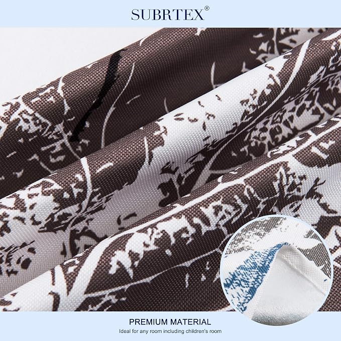SUBRTEX Light Flitering Curtains 52Wx84L, Room Darkening Vibrant Floral Drapes - Image 2