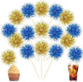 Chinco 100 Pcs Foil Firework Cupcake Toppers Sparkle Tinsel Cake Toppers Cake by Chinco