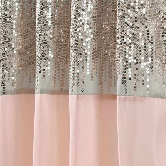 Lush Decor Night Sky Window Curtain Panel, Single 42"W x 108"L Gray & Blush - Image 5