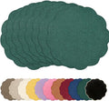 AHHFSMEI Round Faux Linen Placemats Set of 8 Heat Resistant Non-Slip Stain by AHHFSMEI