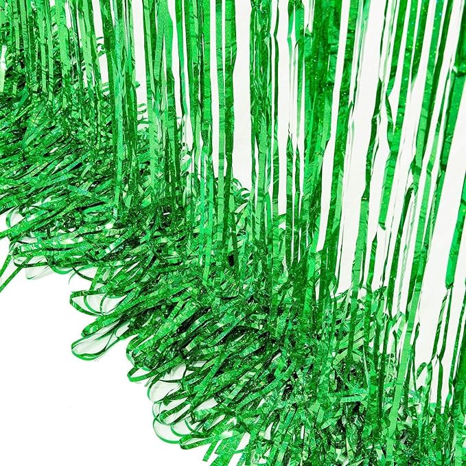 BRAVESHINE Green Party Streamers Backdrop | Metallic Foil Fringe Curtains | 2 - Image 8