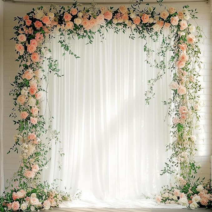 Asee'm Ivory Backdrop Curtains Drapes by Aseem