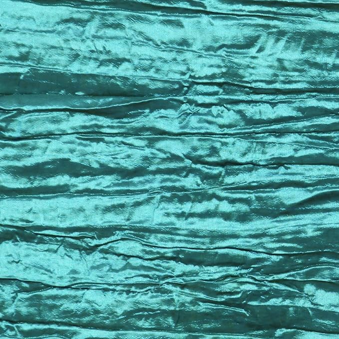 YOUR CHAIR COVERS - 90 x 132 inch Rectangular Crinkle Taffeta Tablecloth - Teal, Rectangle Table Linens for 6 ft Rectangular Tables, Wedding Crushed Table Cloth