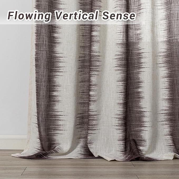 MYSKY HOME Bedroom Curtains Linen Textured Semi Sheer Curtains 63 Inch Length - Image 7