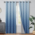 DWCN 100% Blackout Curtains for Bedroom 96 Inch Long-Damask Patterned Ombre by DWCN