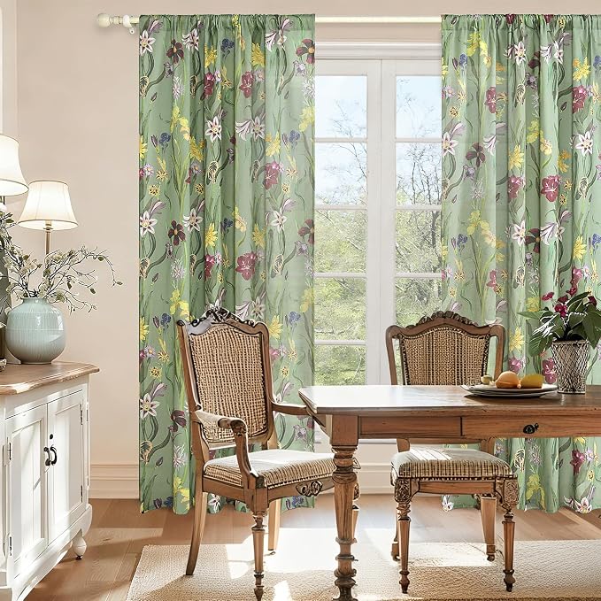 Schweek 96 Inches Long Boho Curtains 2 Panels - Image 2