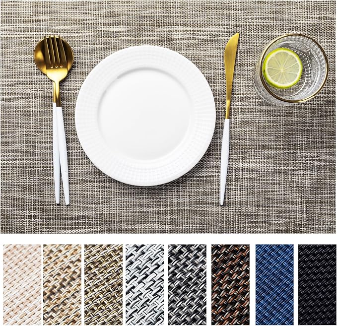 LEXMORE Placemats Set of 4 Vinyl/Plastic Woven Place Mats by lexmore