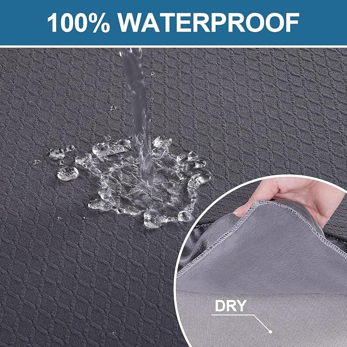 Smiry Waterproof Seat Covers for Dining Room Chairs, No Rear Covers | Stretch - Image 3