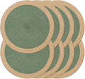 Round Placemats Set of 8, Woven Table Mats, Wide Edge, 15 Inch Diameter by Noctiflorous