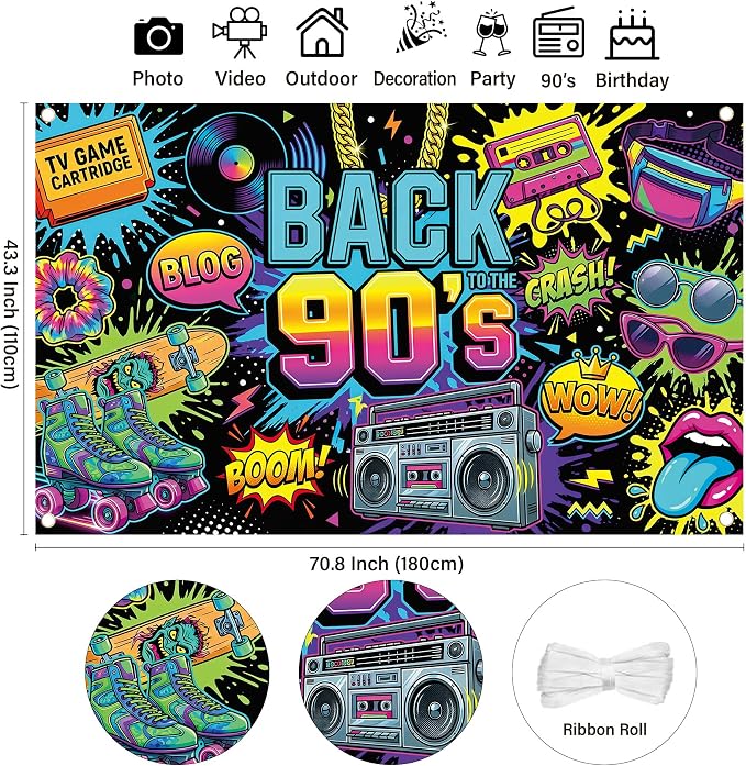Back to The 90's Backdrop - Image 3