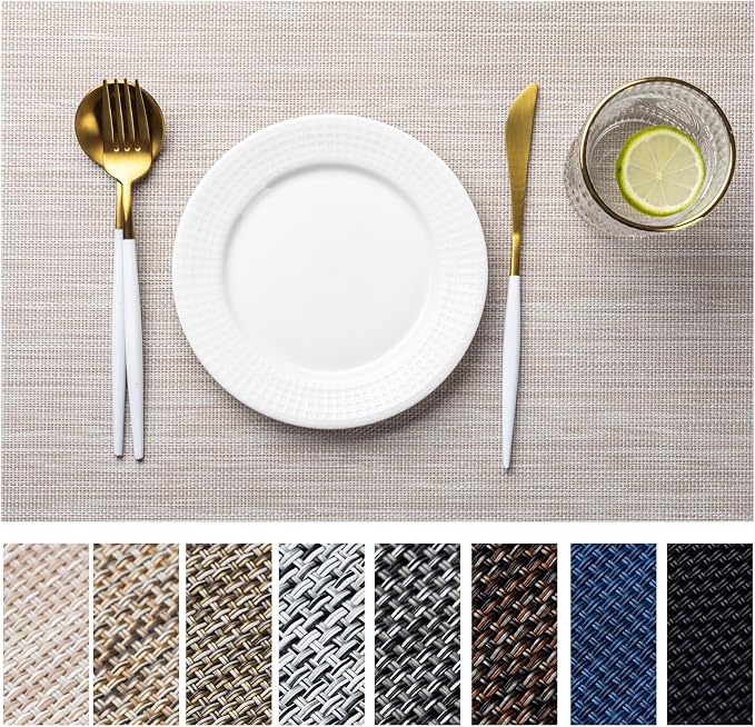 LEXMORE Placemats Set of 6 Vinyl/Plastic Woven Place Mats by lexmore