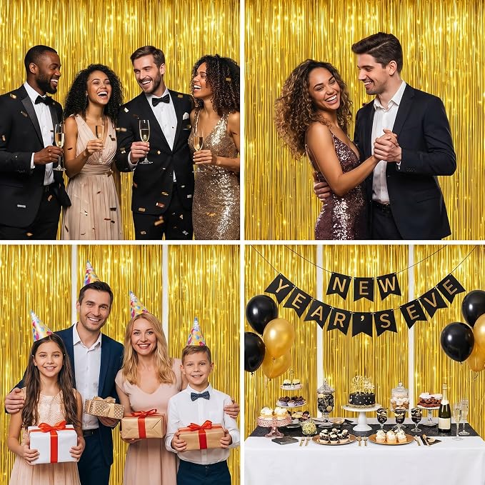 2Pack Gold Party Streamers, Baby Shower, Photo Booth Props - Image 3