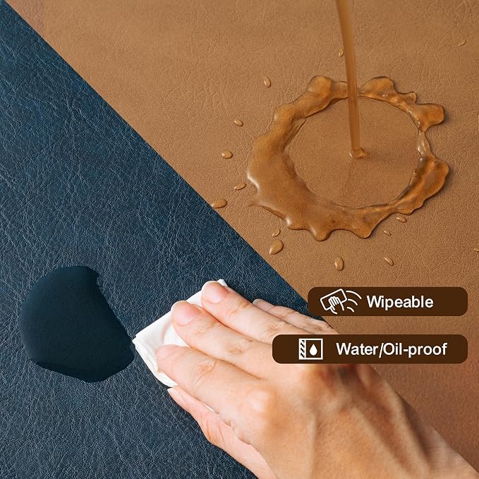 Placemats Set of 6, DOLOPL Reversible Dual-Color Faux Leather Place Mats - Image 7