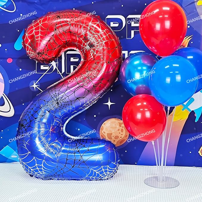 40 In Red And Blue Birthday Theme Large Number 2 Balloon | Giant Large Helium - Image 4