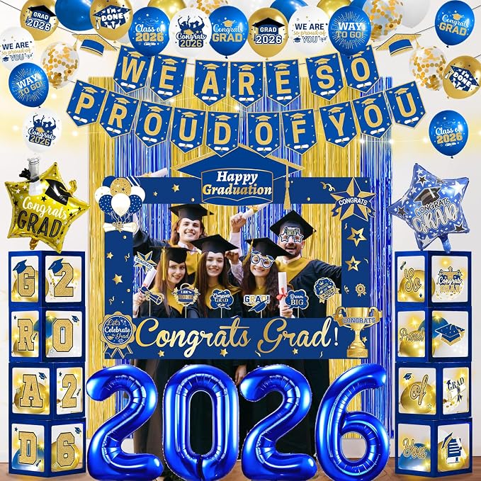 Blue and Gold Graduation Decorations 2026 - Image 6