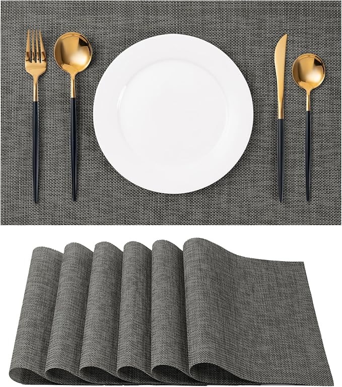 Placemats Set of 4 Washable Indoor | Outdoor Vinyl Place Mats by CADONO