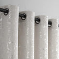 Taisier Home Silver Foil Print Linen Textured Curtains Geometric Dots Pattern by TaisierHome