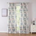 Kayne Studio Blue Pink Boho Abstract Rod Pocket Semi Sheer Curtains 95 Inch | by KayneStudio