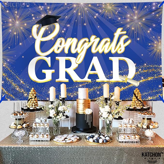 KatchOn Graduation Decorations 2026 Congrats Grad Banner 72x44 Inch | Blue - Image 8