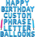 Happy Birthday Balloon Banner Custom Phrase Balloons letter 16 inch by LIOZEOKUN