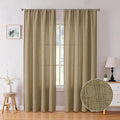 Tollpiz Linen Curtain Bedroom Rod Pocket Semi Sheer Curtains Burlap Light by Tollpiz