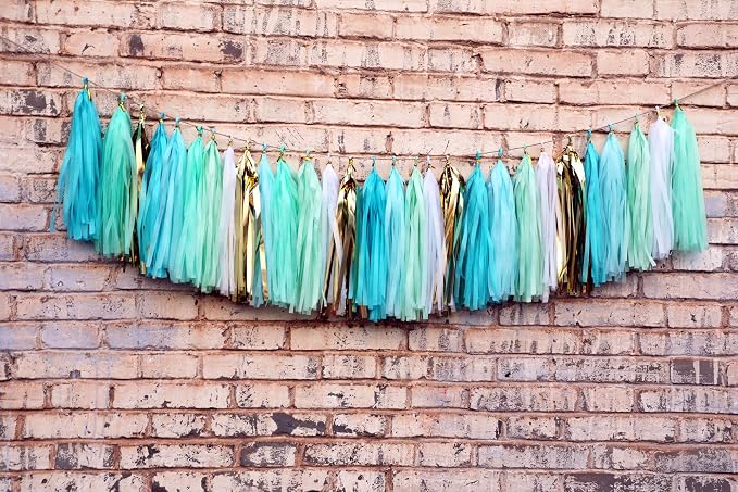 Fonder Mols Tissue Paper Tassel Garland Rustic Birthday Wedding Party Decor - Image 3