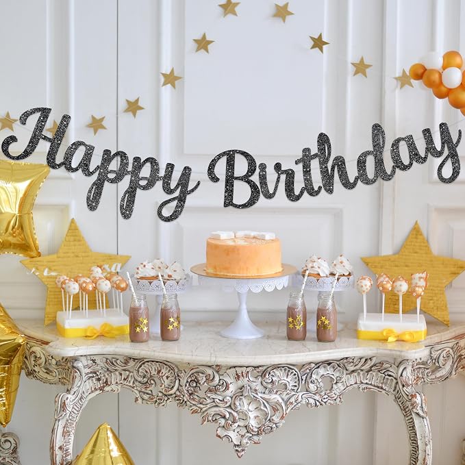 Black Happy Birthday Banner - Image 4