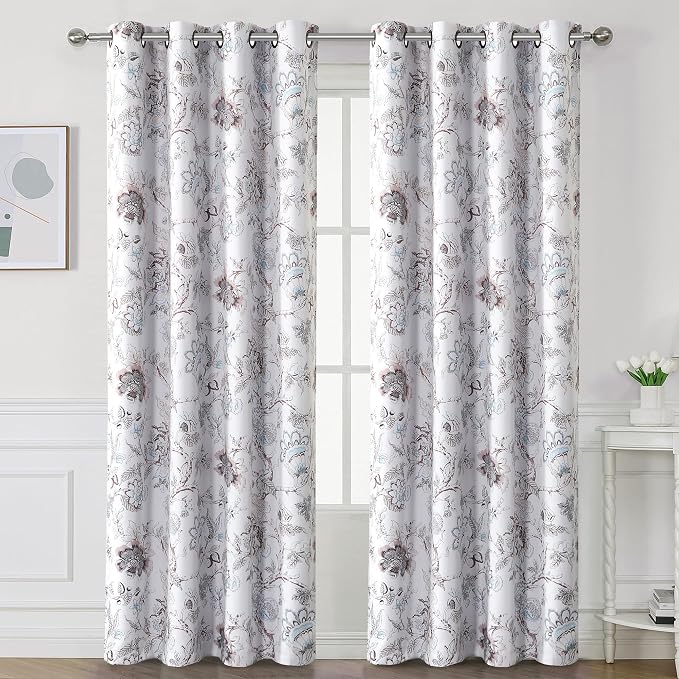 H.VERSAILTEX Blackout Curtains 96 Inch Length 2 Panels Set Floral Print Curtain - Image 2