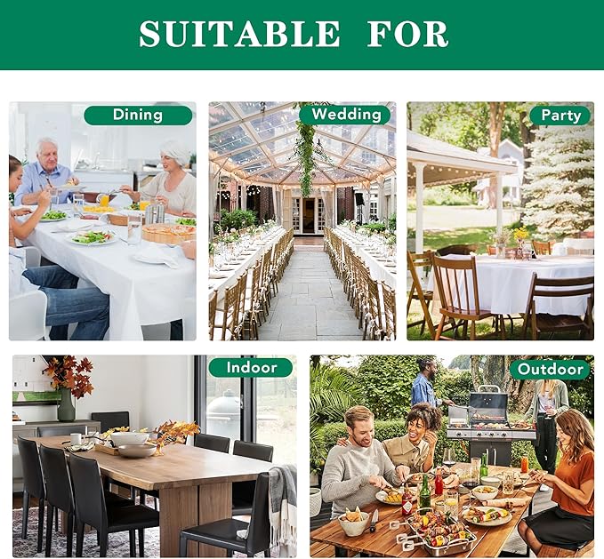 Biscaynebay Textured Fabric Round Tablecloths 60 Inches for Tables diameters from 28" to 48", White Table Cloth Water Resistant Small Circle Folding Table Covers for Dining Kitchen Wedding Parties