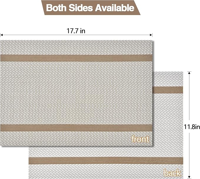 SLKQG Beige White Placemats Set of 8 - Image 5