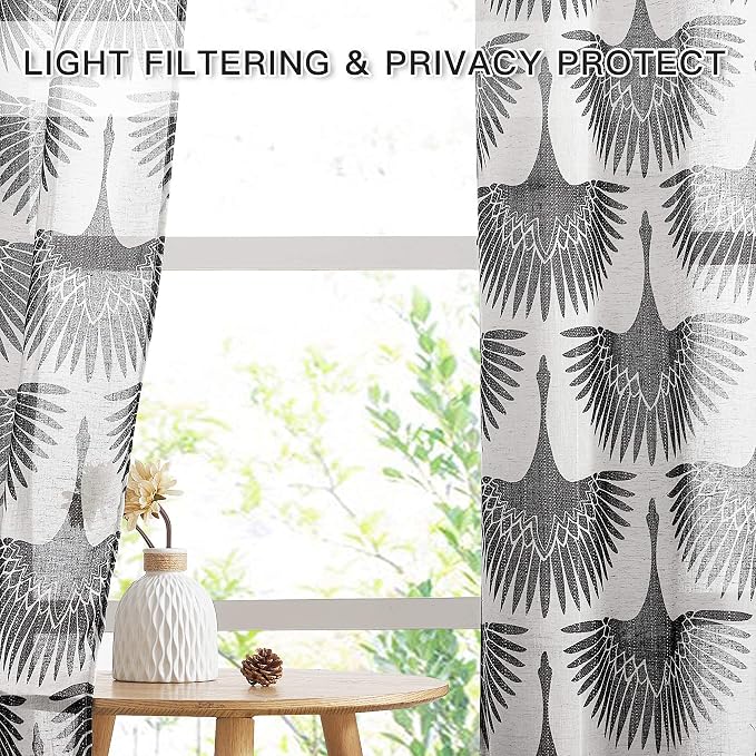 KGORGE Sheer Curtains Geometric Pattern - Image 5