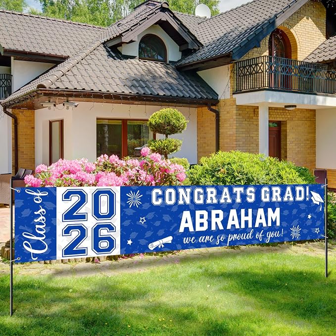 Graduation Congratulations Banner Decorations, Class of 2026 Personalized by RAGNHILD