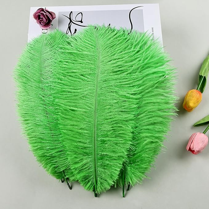 THARAHT Blue Ostrich Feathers 12pcs Natural Bulk 10-12Inch 25cm-30cm for Crafts Wedding Party Centerpieces Easter Gatsbi and Home Decoration Feathers