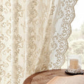 FOLKSIDE Beige Lace Curtains by FOLKSIDEHomeDecoration