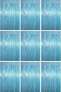 Voircoloria Light Blue Foil Fringe Backdrop Curtains, Birthday Party Decorations by Voircoloria
