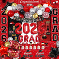 Party Spot！125 PCS Red and Black Graduation Party Decorations, 2026 Graduation by PartySpot%EF%BC%81