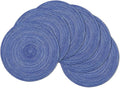 SHACOS Round Braided Placemats 15 inch Set of 6 Washable Kitchen Table Placemats by SHACOS