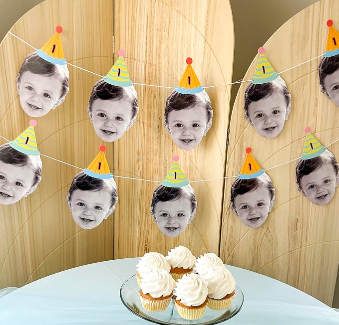 Custom Photo & Age Party Time Birthday Party Decor - Image 6